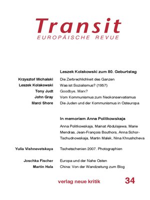 cover image of Transit 34. Europäische Revue